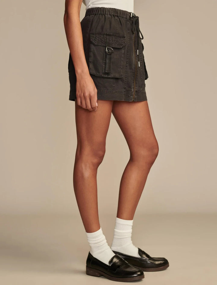 Lucky Brand Army Cargo Linen-Blend Mini Skirt MSRP $79