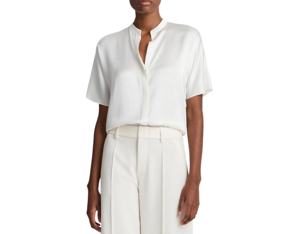 Vince Dolman Sleeve Silk Shirt MSRP $345