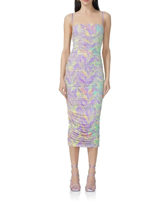 Afrm Hazel Ruched Midi Dress MSRP $78