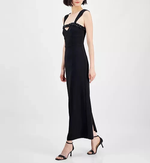 Taylor Sleeveless Embellished Cutout Sheath Dress MSRP $138