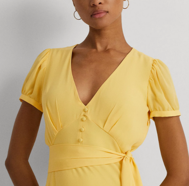 LAUREN Ralph Lauren Empire-Waist A-Line Dress MSRP $165