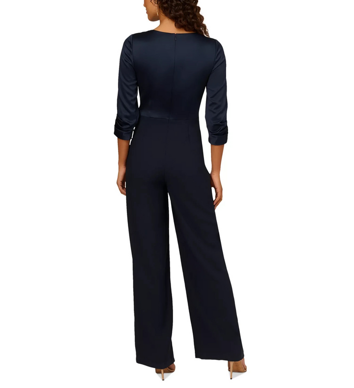 Adrianna Papell Faux-Wrap Wide-Leg Jumpsuit MSRP $179
