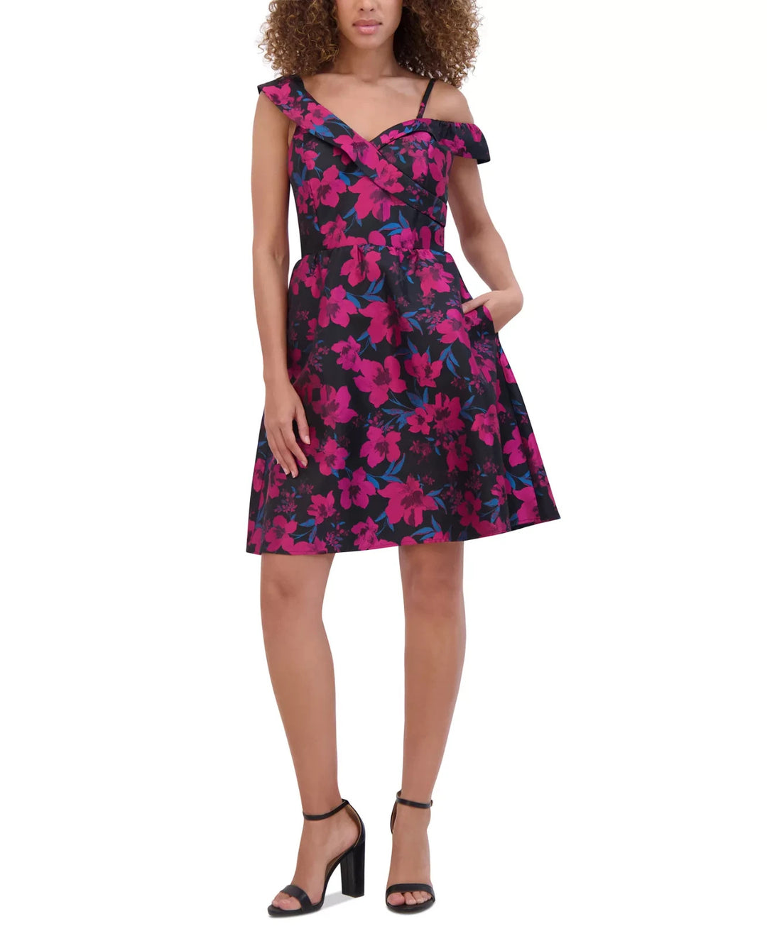 kensie Women's Floral Jacquard A-Line Dress MSRP $138