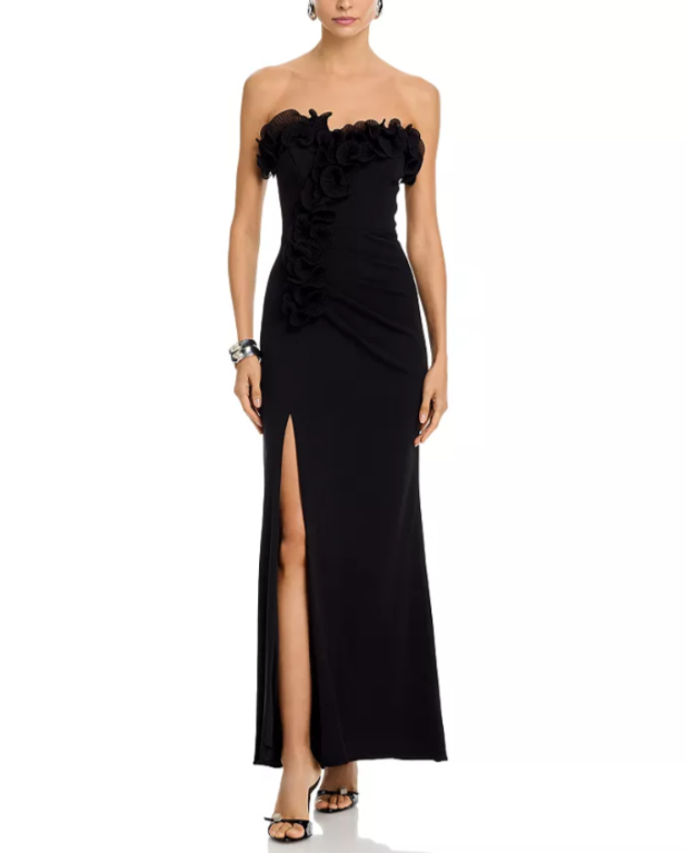 AQUA Strapless Scuba Crepe Dress MSRP $268