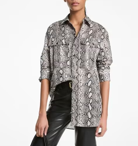 Michael Kors Snake Print Oversized Shirt MSRP $198