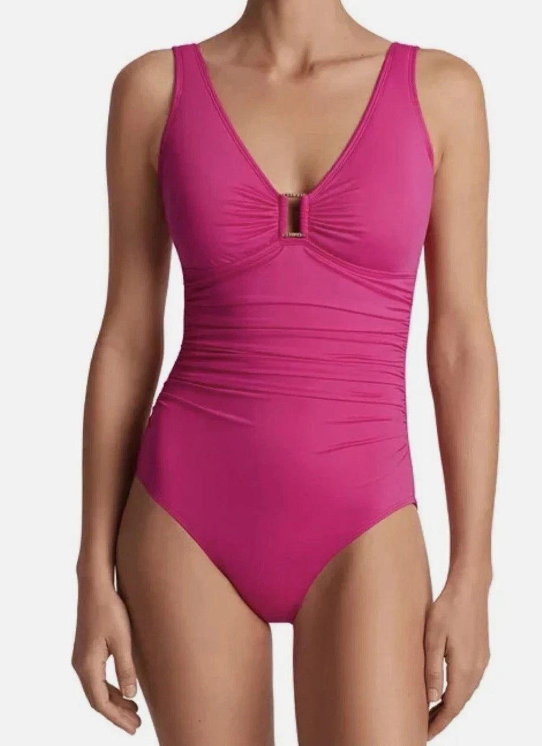 Lauren Ralph Lauren Ring Over The Shoulder One Piece Swimsuit MSRP $145