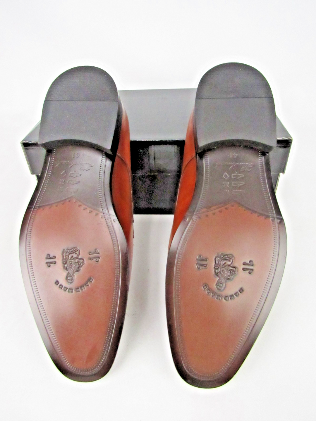 Classic Brown Calf Leather Embossed Dress Shoes – Handcrafted Size EU 41