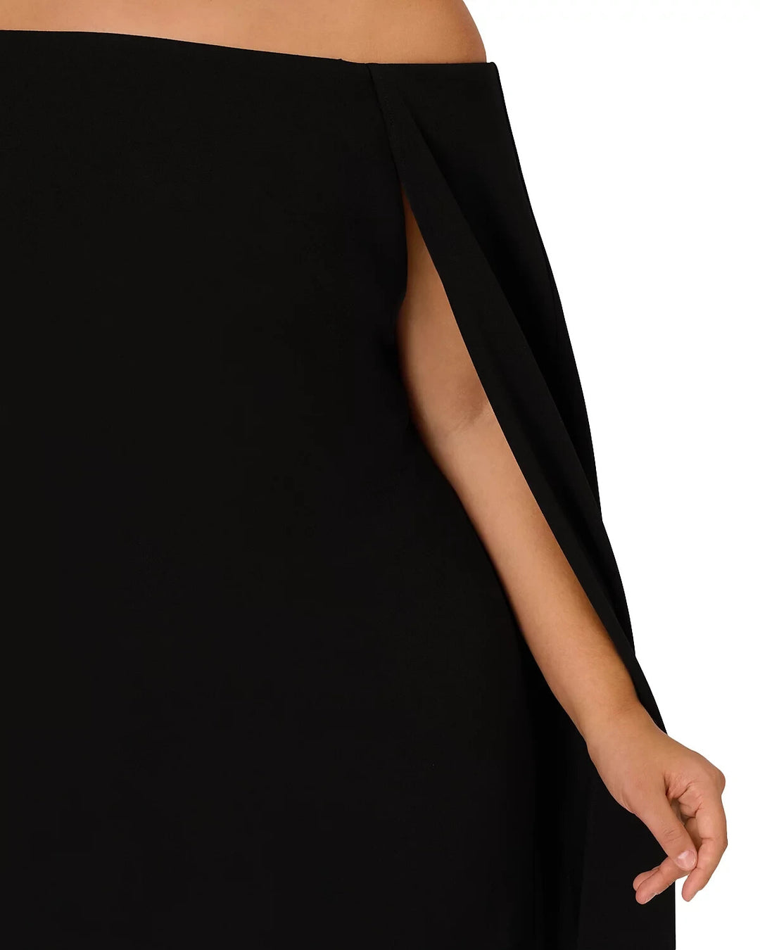 Adrianna Papell Plus Size Off-the-Shoulder Cape Dress MSRP $189