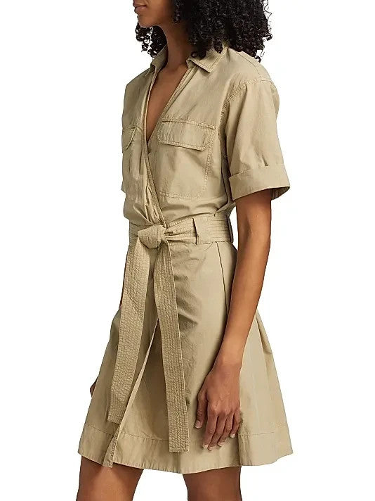 Rails Natalie Twill Belted Wrap Minidress MSRP $248