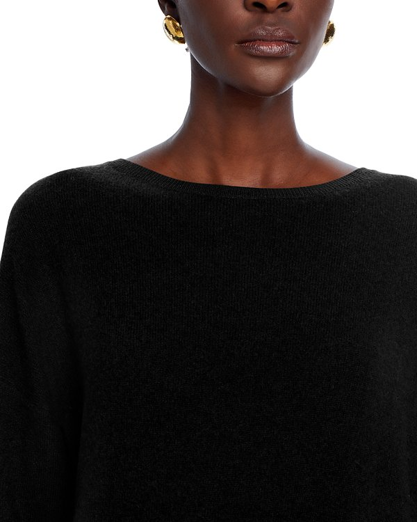 C by Bloomingdale's Cashmere Boat Neck Side Slit Asymmetrical Sweater MSRP $188