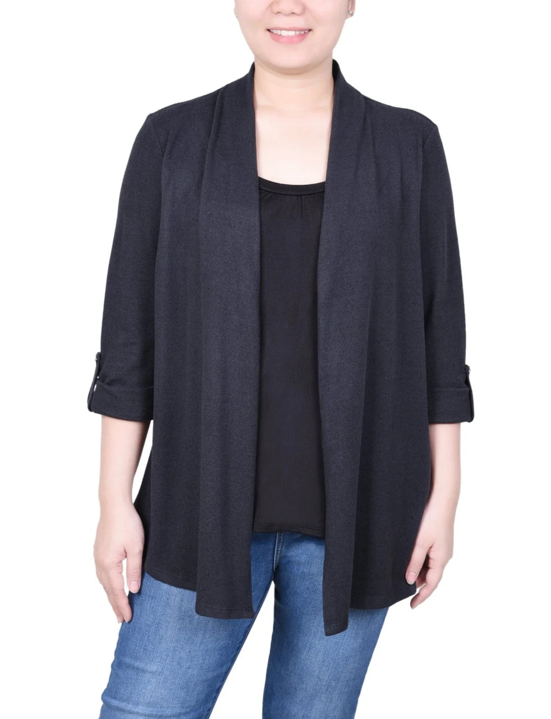 NY Collection Petite 3/4 Sleeve Two in One Top MSRP $44