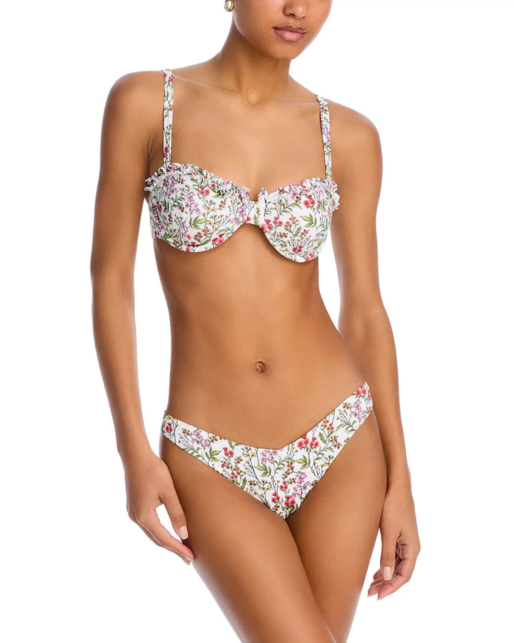 AQUA Ruffled Underwire Bikini Top MSRP $68