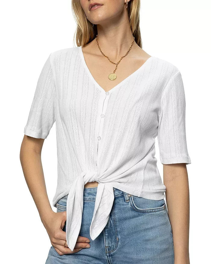 Sanctuary Pointelle Tie Tee MSRP $59