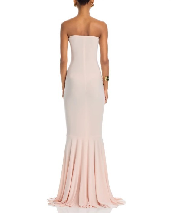 Norma Kamali Strapless Shirred Front Fishtail Gown MSRP $295
