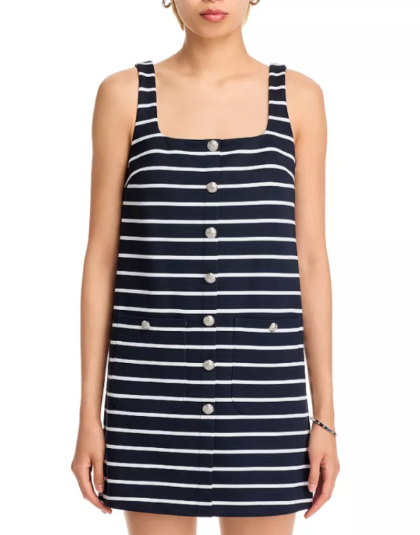 Veronica Beard Tibbie Striped Button Front Dress MSRP $398