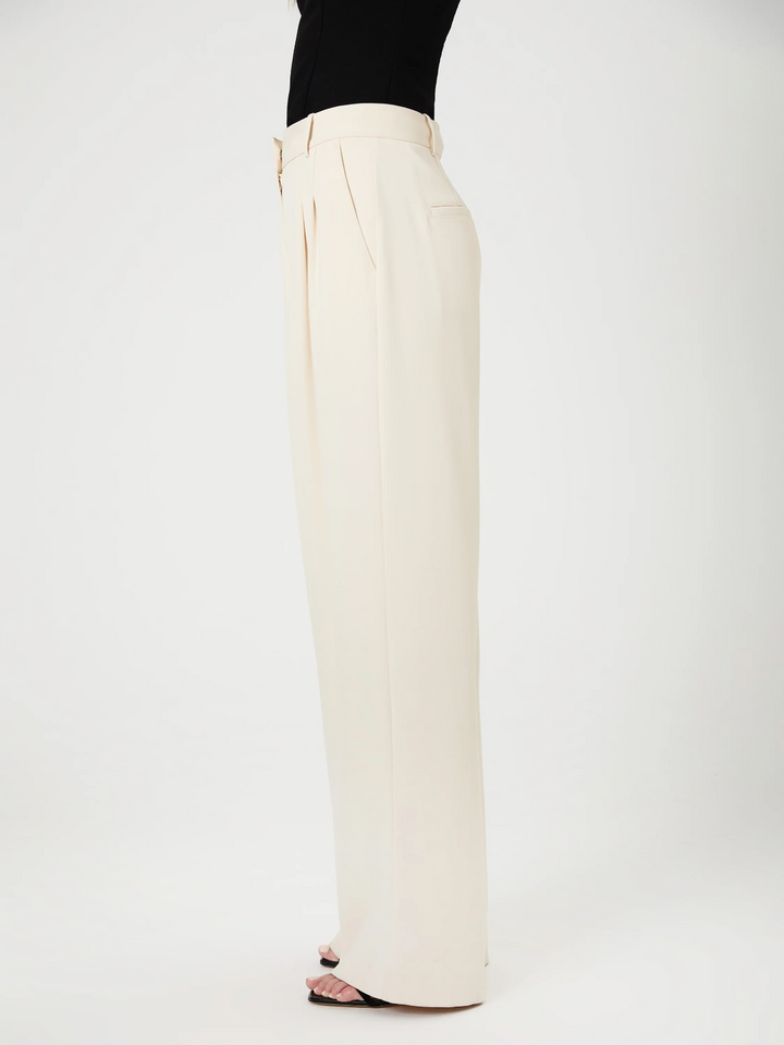 French Connection Women's Harrie Wide Leg Suiting Pants - Classic Cream MSRP $98
