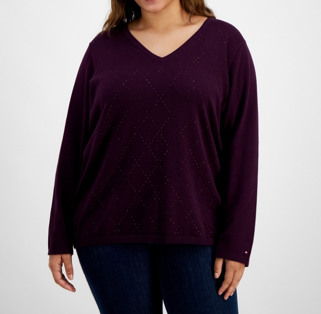 Tommy Hilfiger Rhinestone Pullover Sweater MSRP $79.50