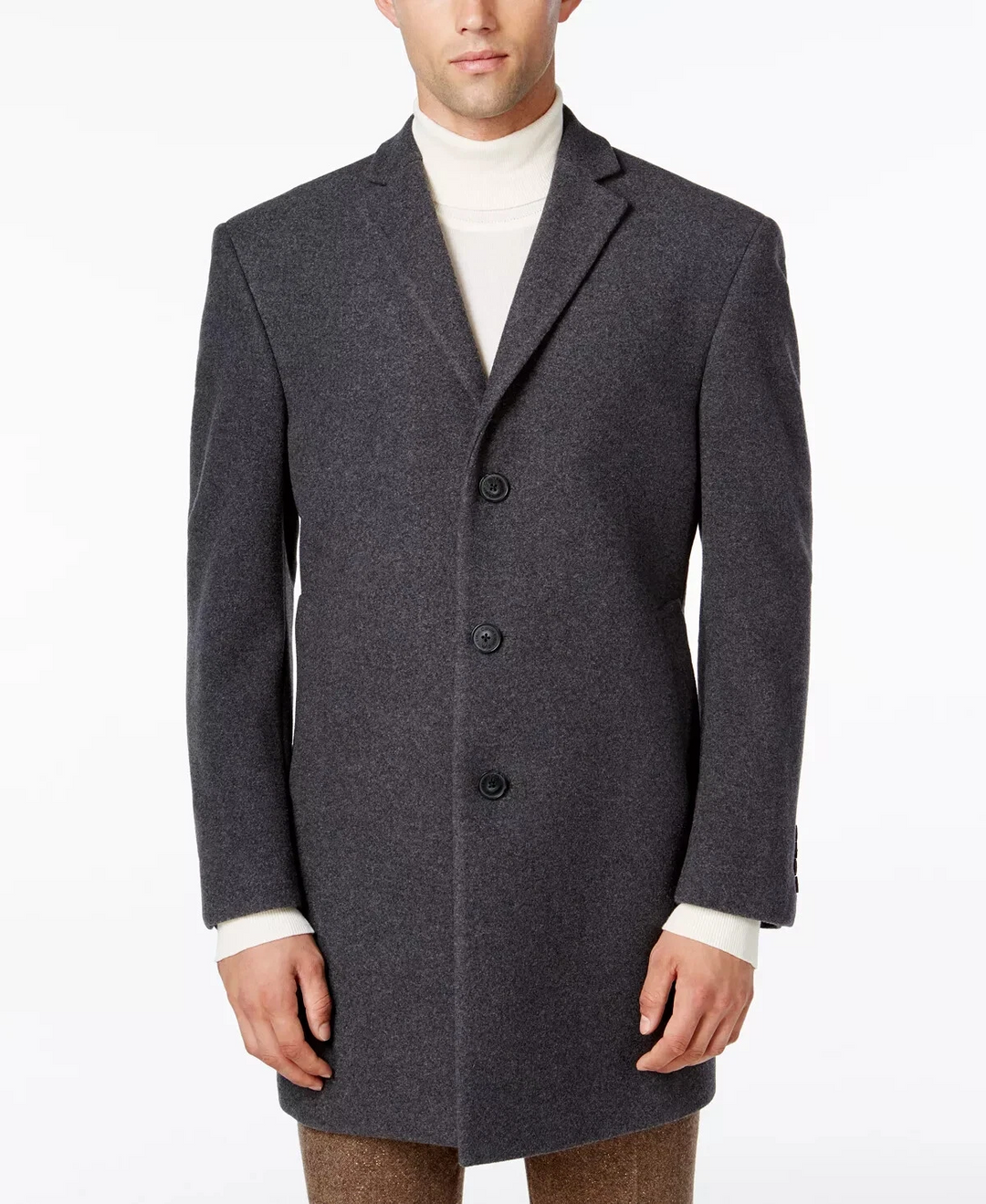 Calvin Klein Men's Prosper Wool-Blend Slim Fit Overcoat MSRP $395