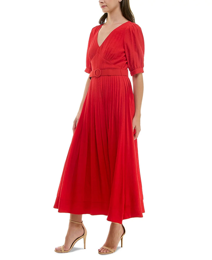 Taylor Pleated Belted Fit & Flare Dress MSRP $138