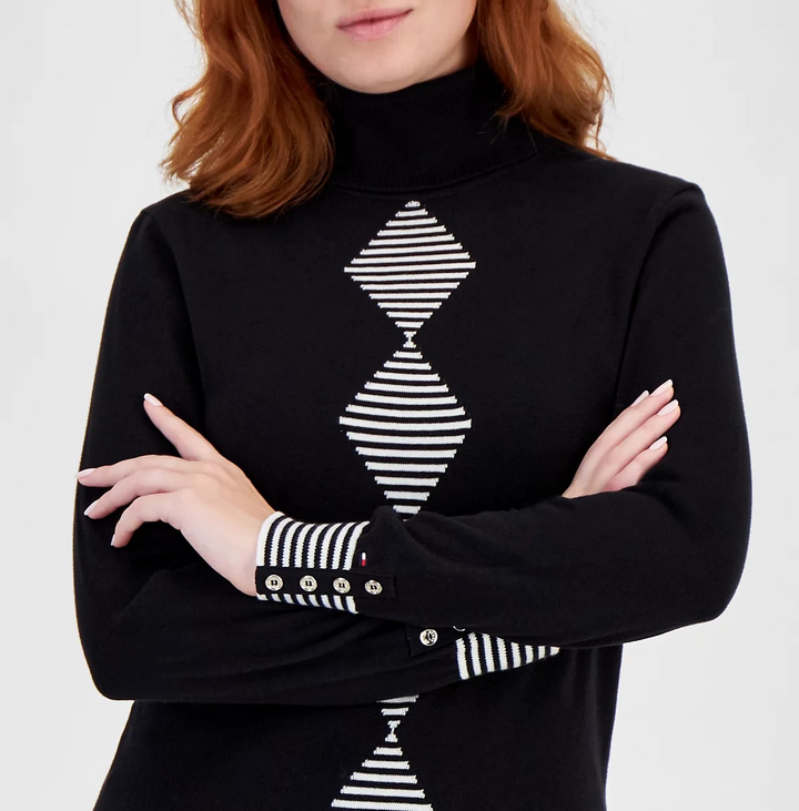 Tommy Hilfiger Women's Star Argyle Stella Sweater MSRP $69.50