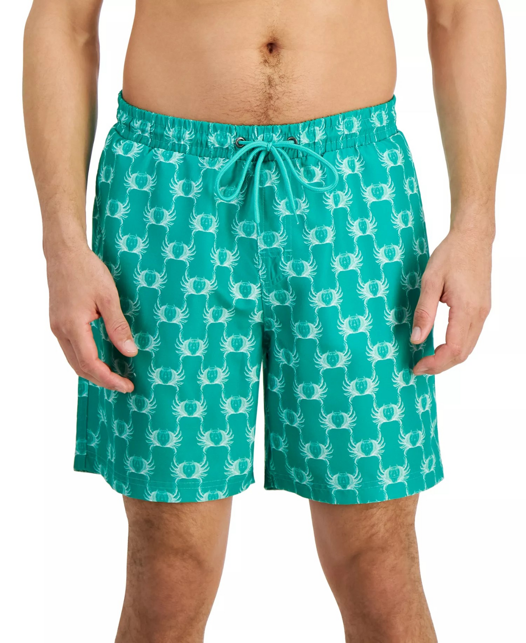 Club Room Men's Crab Toile Printed Quick-Dry 7" Swim Trunks MSRP $45