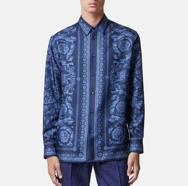 Versace Barocco Silk Shirt MSRP $1575