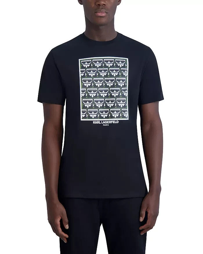 Karl Lagerfeld Paris Multiplied Kocktail Karl Square Logo Graphic Tee MSRP $59