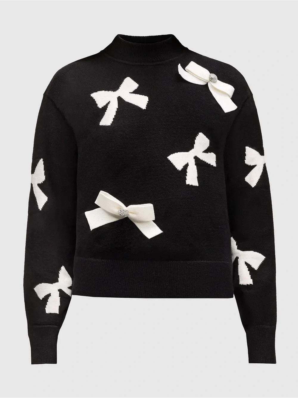 Karl Lagerfeld Paris 3D Bow Mock Neck Sweater MSRP $109