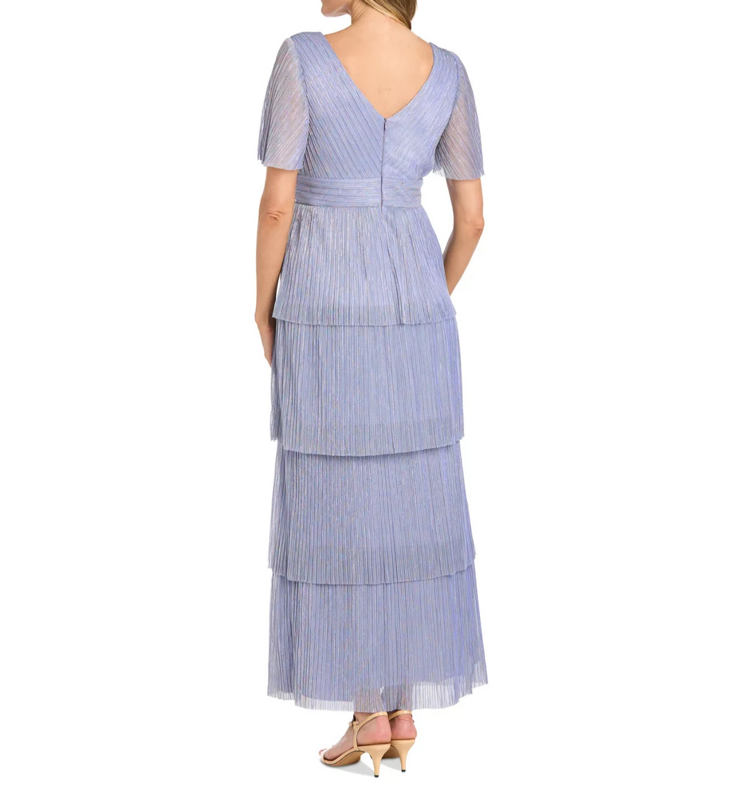 R & M Richards Women's Tiered Rhinestone-Waist Pleated Gown MSRP $149