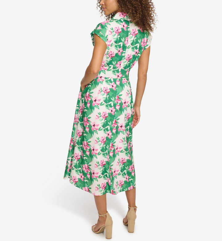 kensie Floral-Print Midi Dress MSRP $128