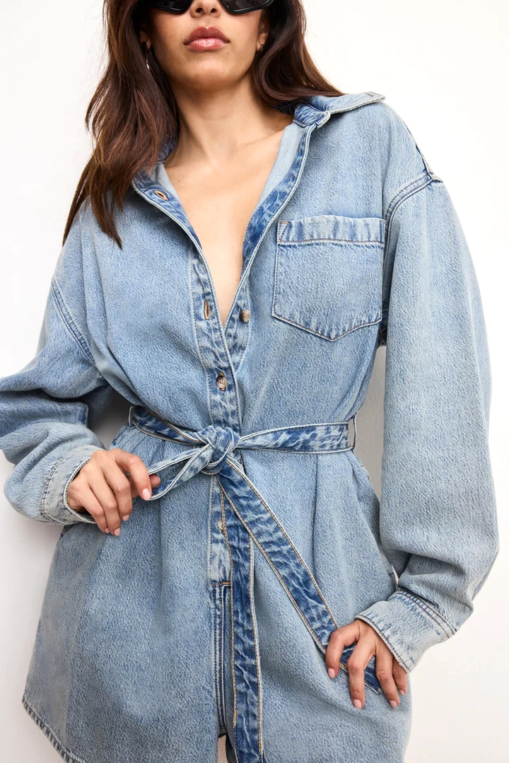 Good American Weightless Denim Romper MSRP $159