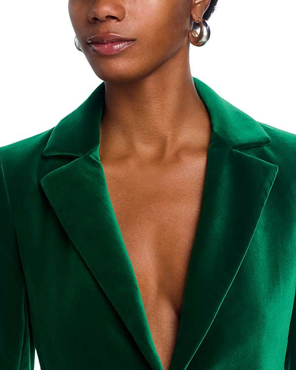 Alice and Olivia Macey Notch Collar Velvet Blazer MSRP $550