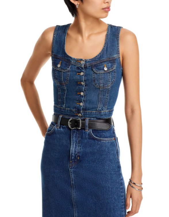 RE/DONE Sleeveless Trucker Top MSRP $295