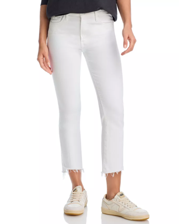 MOTHER Lil Insider Mid Rise Crop Step Fray Jeans MSRP $228