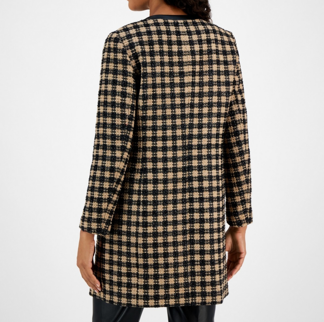 Kasper  Checkered Open-Front Topper Jacket MSRP $159