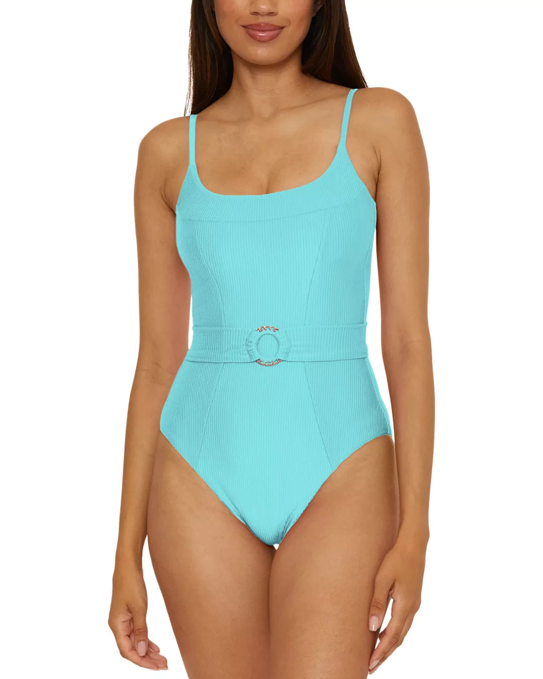 Becca by Rebecca Virtue Monte Carlo Ribbed One Piece Swimsuit MSRP $158
