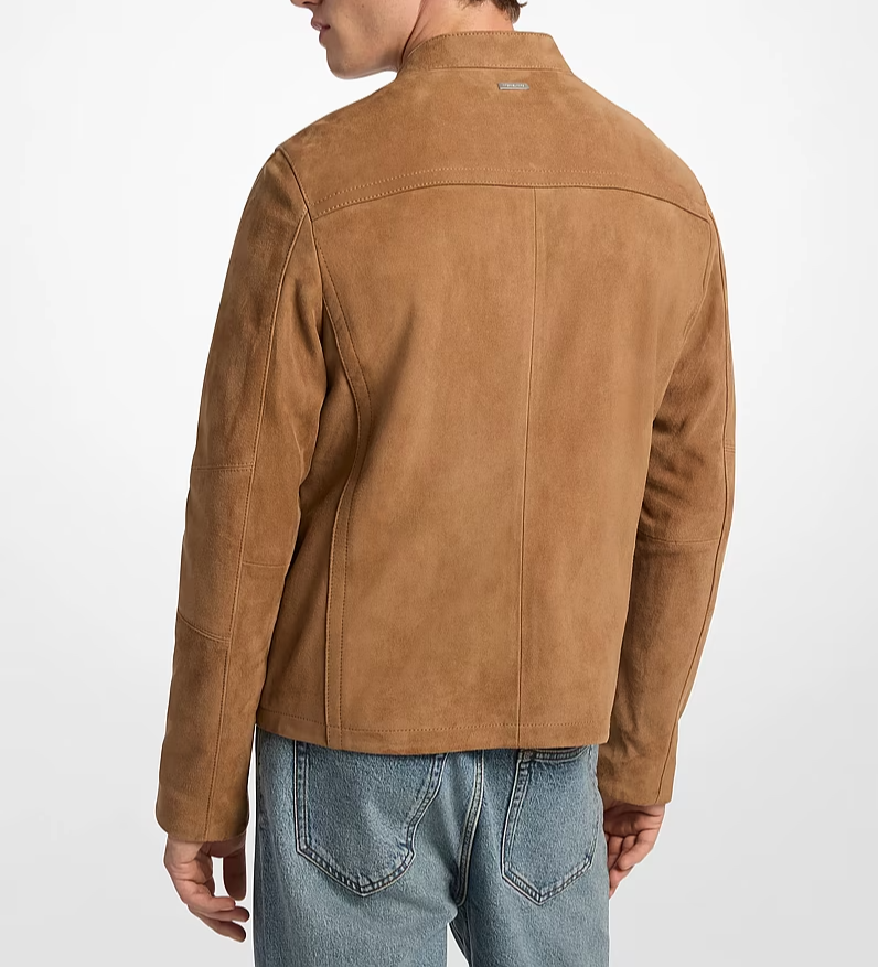 Michael Kors Suede Racer Jacket MSRP $398