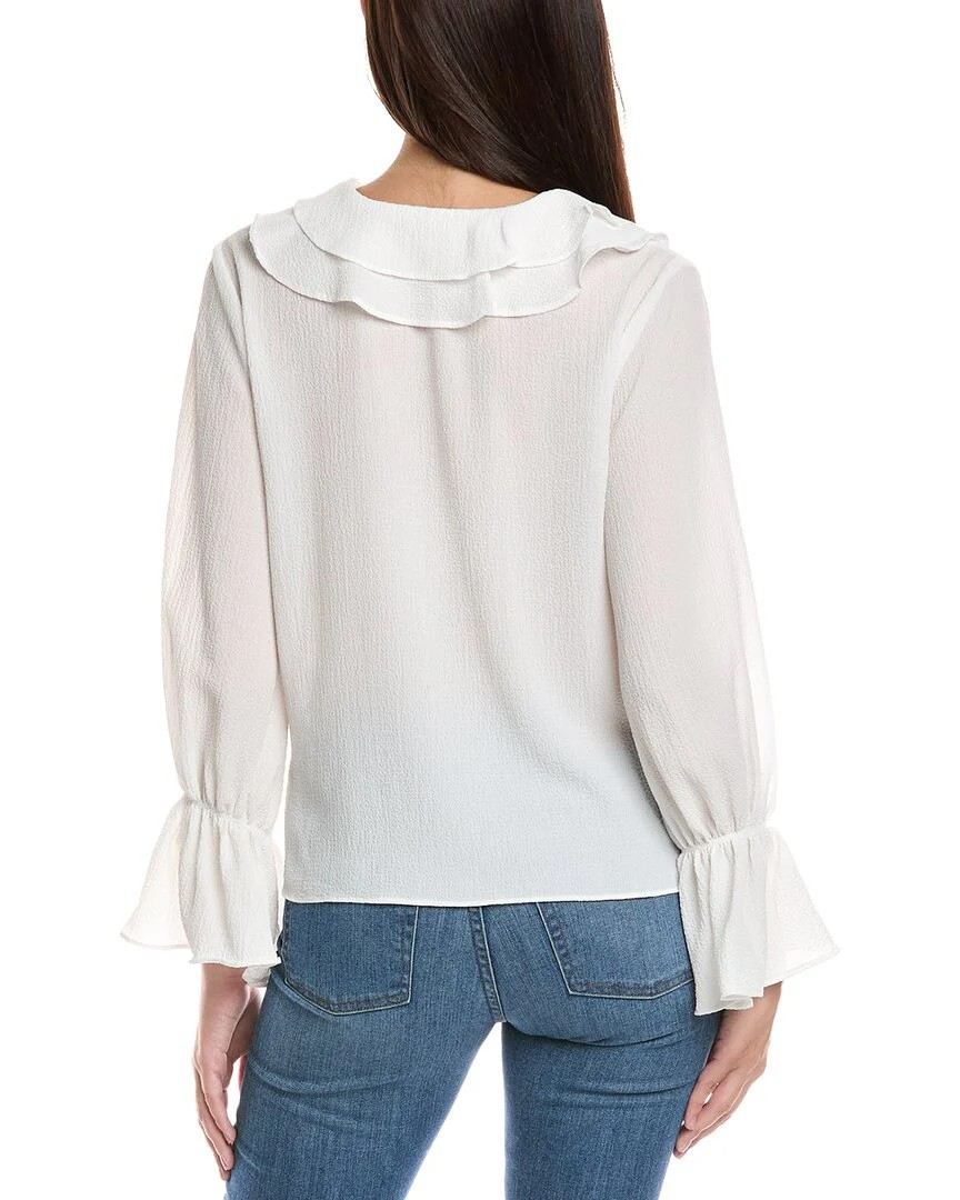 Vince Camuto Womens Ruffle Front Top MSRP $89