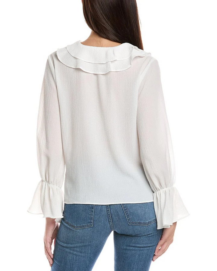 Vince Camuto Womens Ruffle Front Top MSRP $89