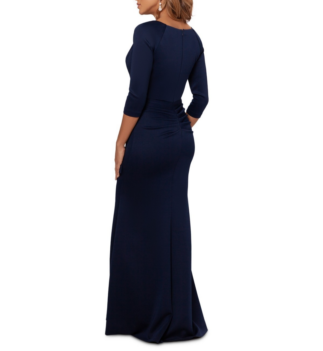 XSCAPE Petite Ruched Ruffled Gown MSRP $249