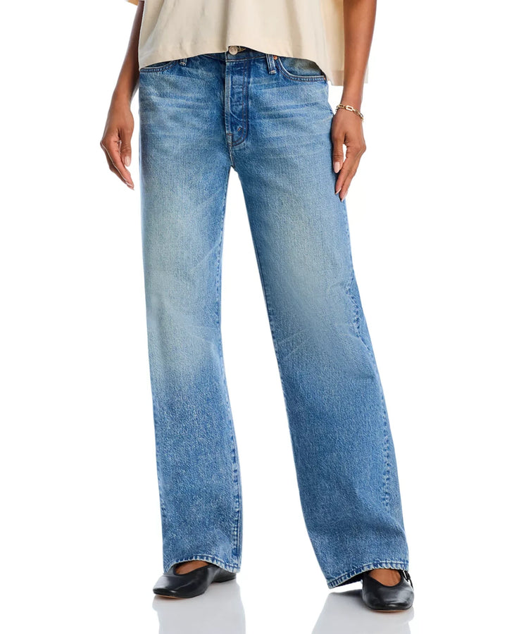 MOTHER The Dodger High Rise Button Sneak Jeans MSRP $278