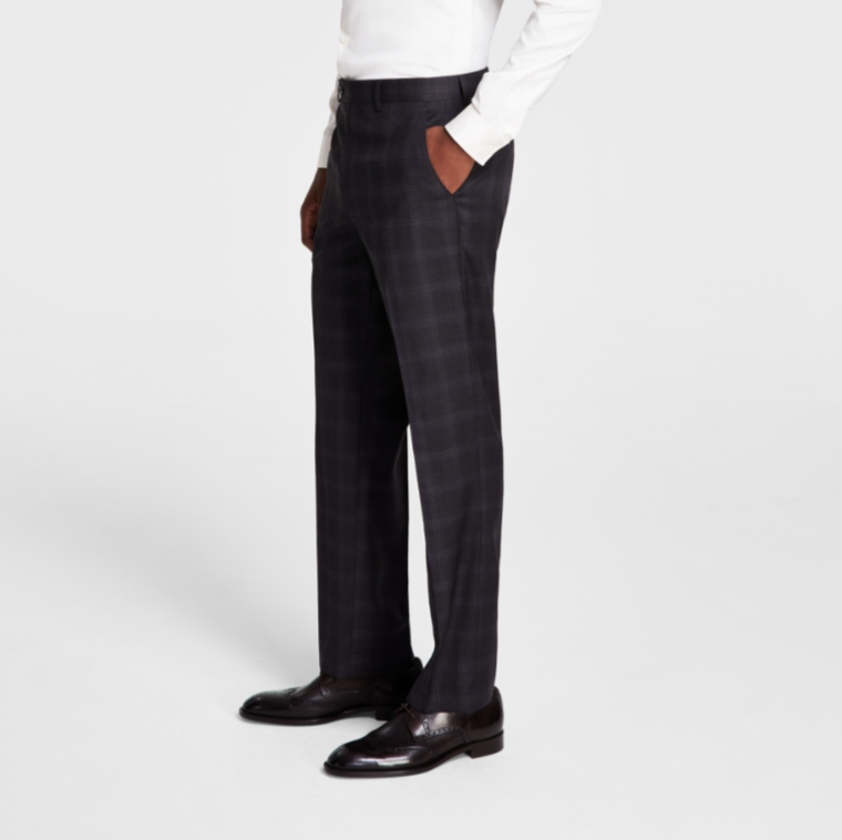 Michael Kors Plaid Classic-Fit Wool-Blend Stretch Suit Separate Pants MSRP $190