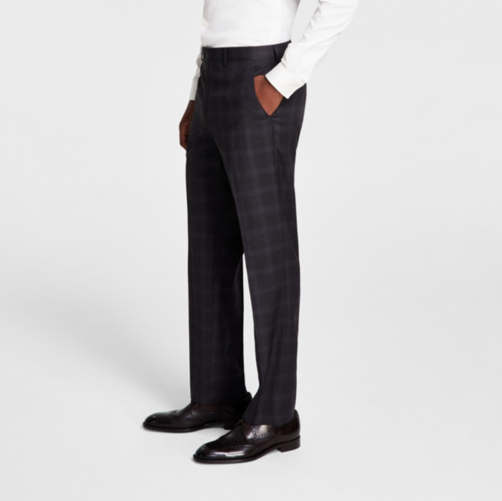 Michael Kors Plaid Classic-Fit Wool-Blend Stretch Suit Separate Pants MSRP $190