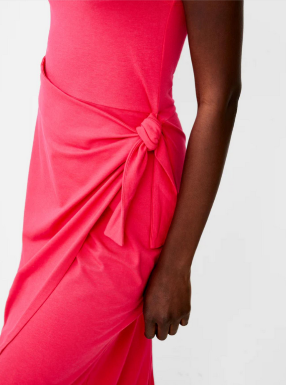 FRENCH CONNECTION Zena Jersey Midi Wrap Dress MSRP $128