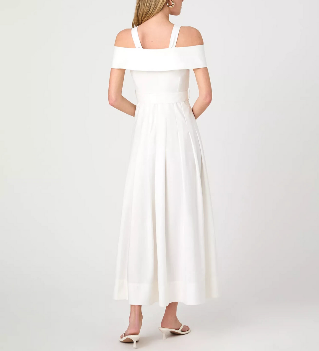 French Connection Off-The-Shoulder Midi Shirtdress MSRP $158