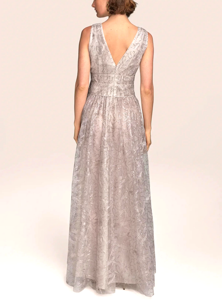 Donna Karan New York Women's Sequin Embroidered Mesh Sleeveless Gown MSRP $399