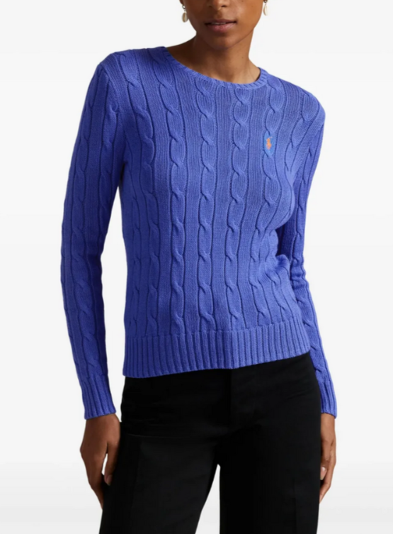 Polo Ralph Lauren Cable-Knit Cotton Crewneck Sweater MSRP $148