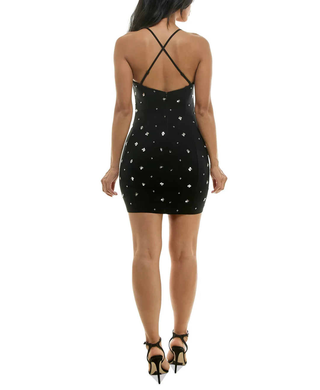 Crystal Doll Juniors' Sequin Embellished Bodycon Dress MSRP $69