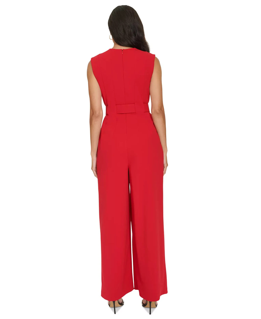 Calvin Klein Women's Belted Sleeveless Jumpsuit MSRP $149