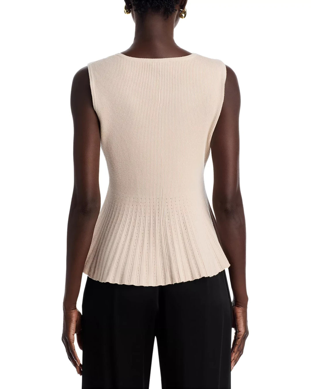 Vita Milano Sioni Ribbed Flared Hem Sweater MSRP $88